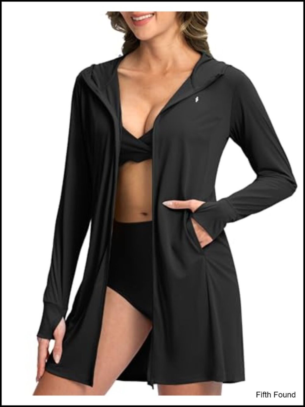 Women's UPF 50+ Swim Cover Up Sun Protection Hoodie Long Sleeve Jacket